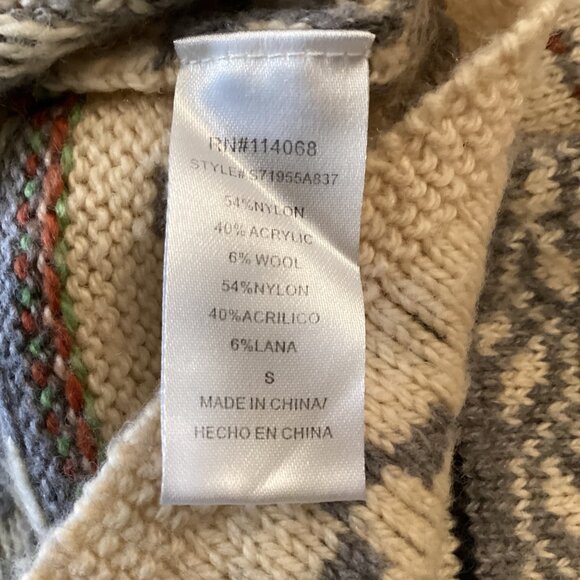 Sweet‎ Baby Jamie Sweater Size Small Novelty Stripe Wool Blend Cream - Picture 10 of 10